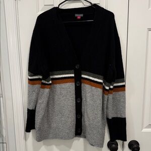 Vince Camuto Black, Gray, and Brown Cardigan